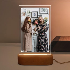 Custom Photo Night Light,Personalized Picture Lamp,Custom Lamp with Photo,Photo Light Desk Lamp,Gift for her,Couple Gift,Mothers Day image 2