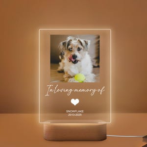 Benutzerdefinierte Acrylbilderrahmen mit Licht, personalisierter Erinnerungsbildständer, Erinnerungsstand, Bilderrahmen-Gedenkgeschenk, Verlust eines geliebten Menschen
