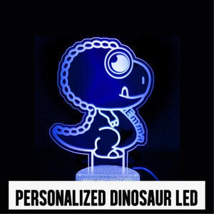 Personalized Dinosaur LED Sign,Gifts for kids, kid home decor, Night light for kids,Boys night light,Girls night light,Kid Gifts image 1