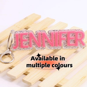 Custom Name Acrylic Keychain, Personalized Acrylic Name Tag,Name Keychain,Backpack Name Tag, Diaper Bag, Lunchbox Name Tag, Weeding gift