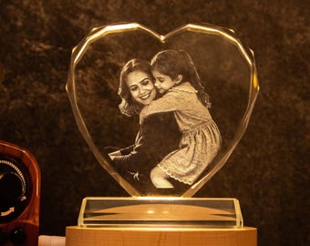 Foto de cristal 3D personalizada, cubo con imagen personalizada, retrato en cristal, regalo de aniversario, regalo conmemorativo, foto grabada con láser.