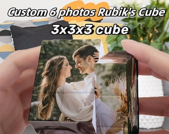 Cubo personalizzato con 6 foto, regalo cubo con foto personalizzato, regalo puzzle cubo fotografico, regalo per amici amanti dei bambini, decorazione per ufficio, regalo fotografico