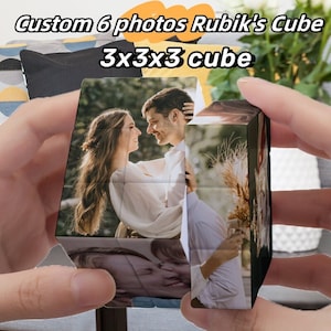 Custom Personalized 6 Photo Cube Puzzle Gift for Friends and Kids, Creative Office Decoration for Lovers, Gift for Couples