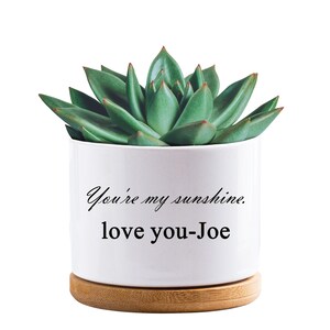 Cache-pot personnalisé, pot de fleur personnalisé pour le mois de naissance, cache-pot de grand-mère, jardinière succulente, cadeau pour grand-mère, cadeau de fête des mères custom text