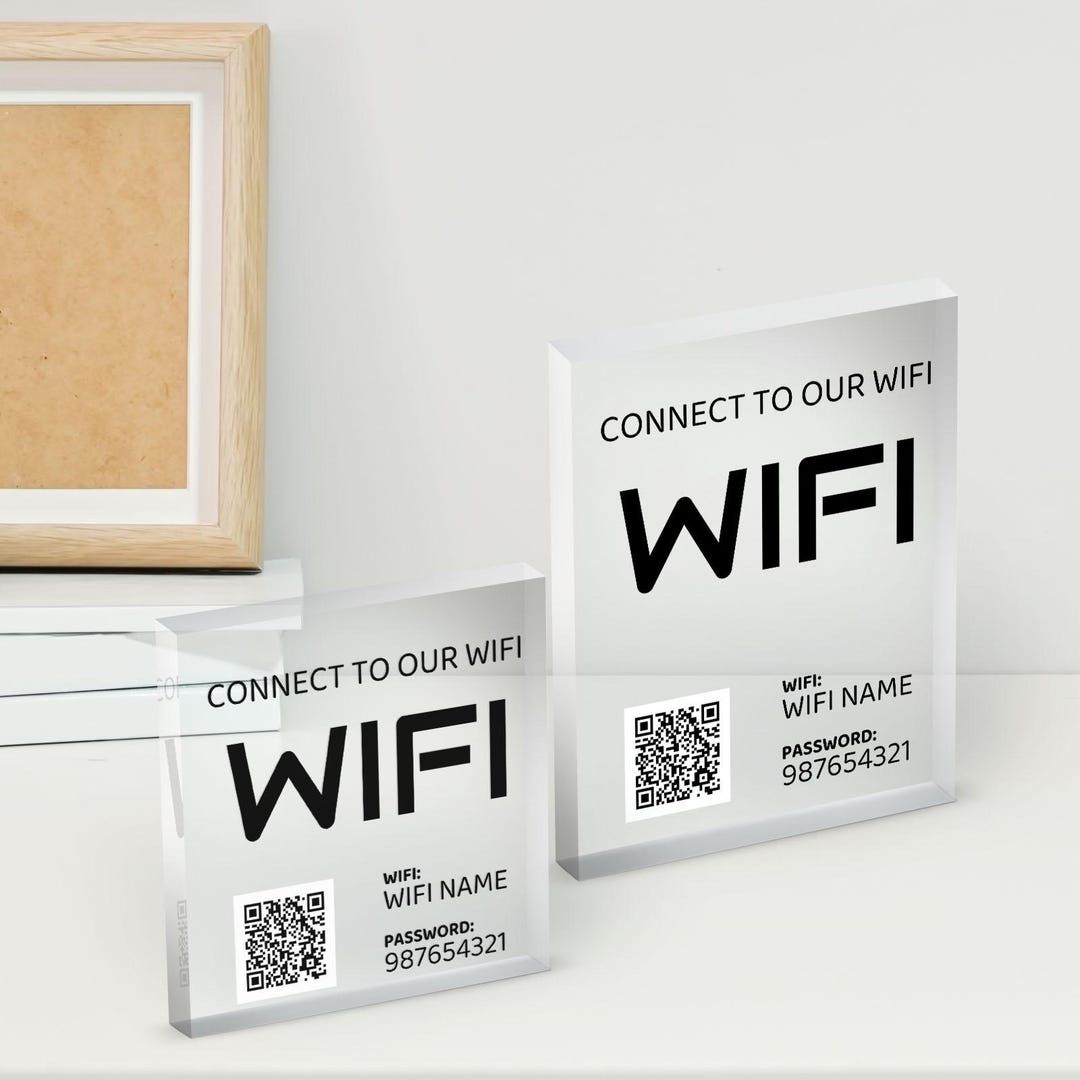 Custom Wifi Acrylic Block Plaque,wifi Acrylic Block With Password Info ...