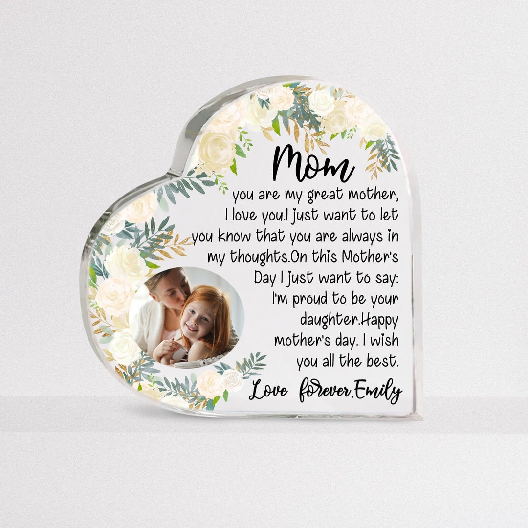 Custom Heart Acrylic Plaque,custom Photo Block,personalized Photo Gifts,valentine's Day Gift ...