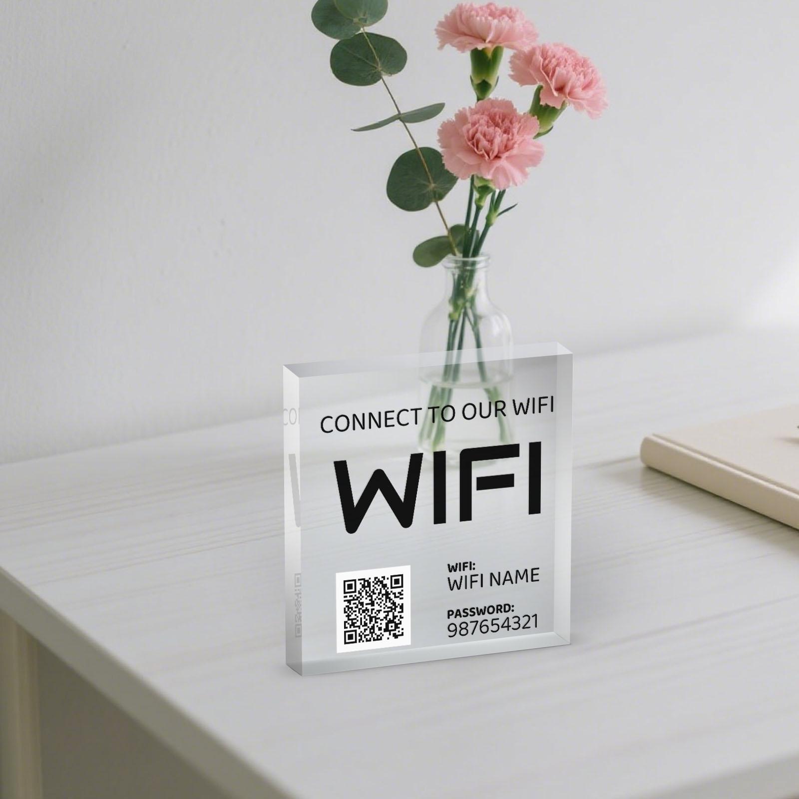Custom Wifi Acrylic Block Plaque,wifi Acrylic Block With Password Info ...