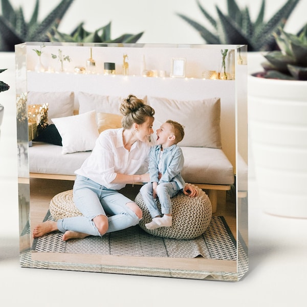 Custom Acrylic Photo Block, Personalised Acrylic Photo Frame, Acrylic Block Plaque,Home Decor, Anniversary Gift, Mother's Day Gift