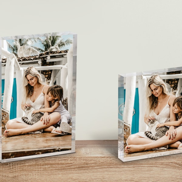 Personalisierte Fotodruck Acrylblock Plakette, Fotodruck Acrylblock, Benutzerdefinierte Fotoblock, Familien Plaque, Muttertagsgeschenk