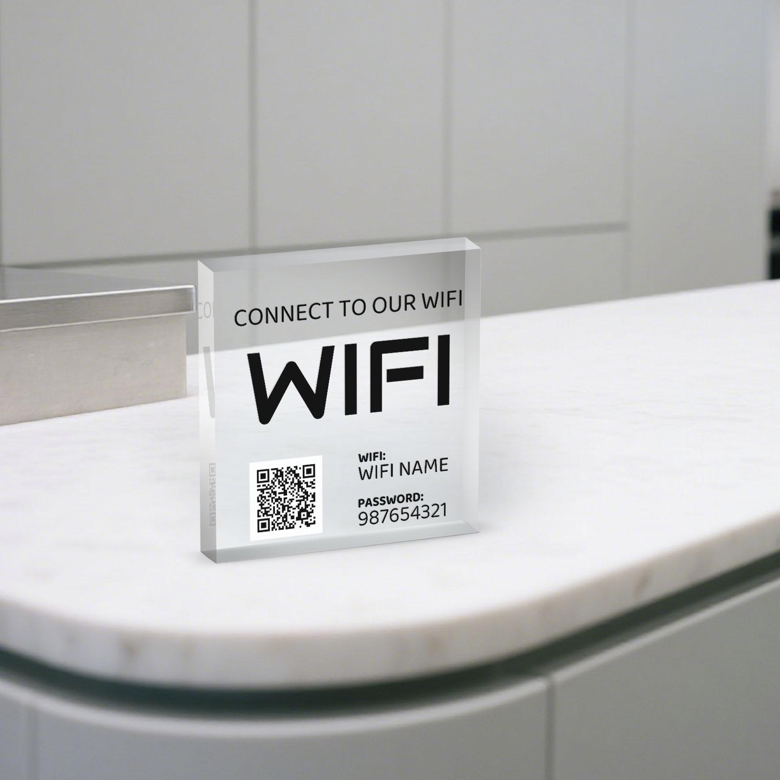 Custom Wifi Acrylic Block Plaque,wifi Acrylic Block With Password Info ...