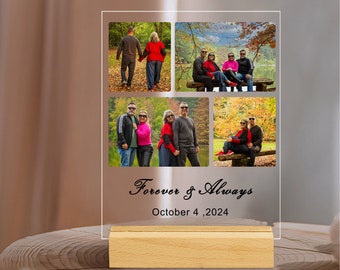 Personalized Photo Plaque With 4 photos, Custom Photo Acylic Gift, Clear Acrylic Photos, Gift for Her, Anniversary Gift, Mother's Day Gift