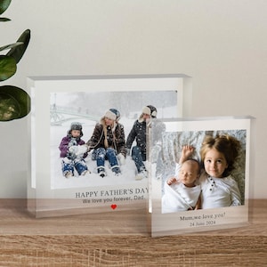 Personligt fotoakrylblock, Anpassat fotofamiljetryck, Akrylfotoram, Familjepresent, Plakett med foto, Jubileumspresent