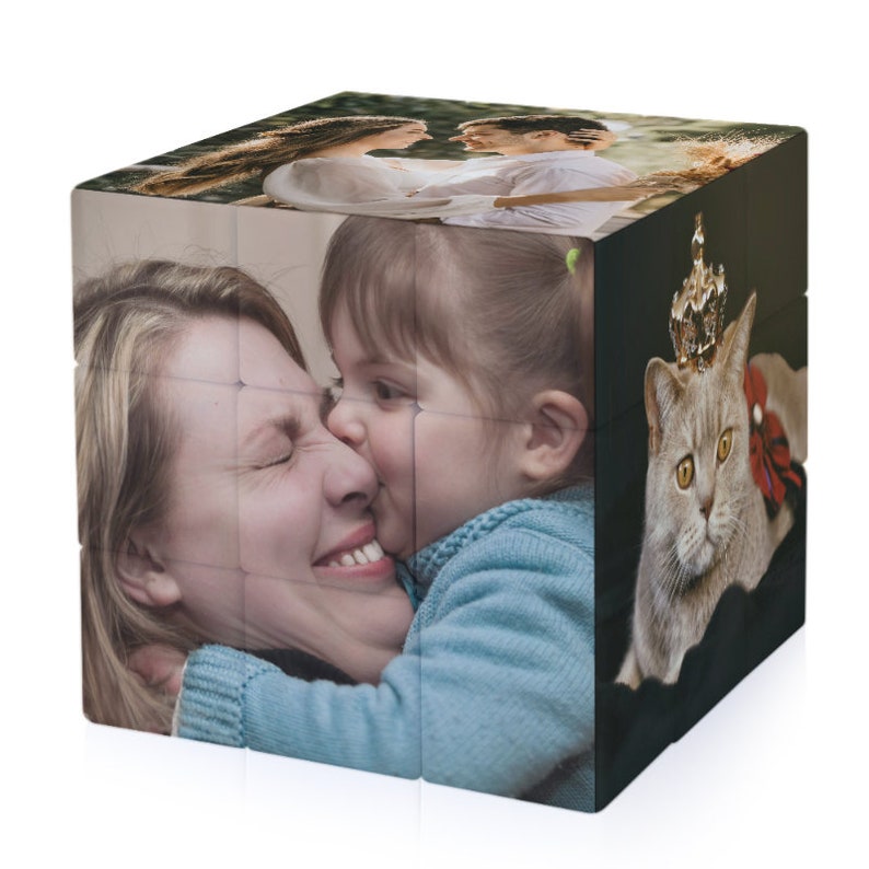 Personalisierter Würfel mit 6 Fotos, individuelles Bilderwürfel-Geschenk, Fotowürfel-Puzzle-Geschenk, Geschenk für Kinderliebhaber, Freunde, Bürodekoration, Fotogeschenk Bild 3