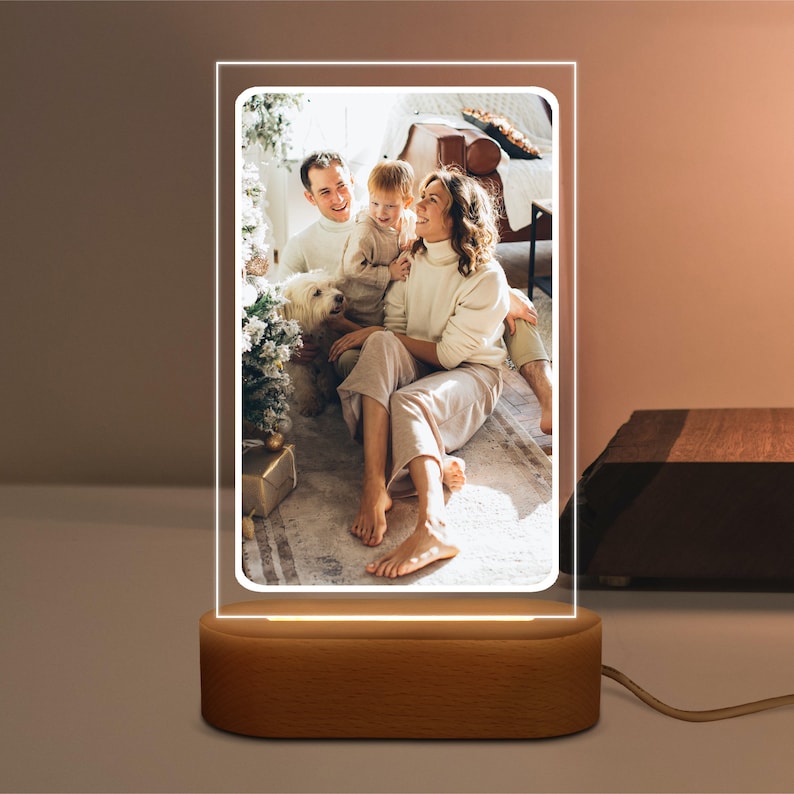 Custom Photo Night Light,Personalized Picture Lamp,Custom Lamp with Photo,Photo Light Desk Lamp,Gift for her,Couple Gift,Mothers Day image 3