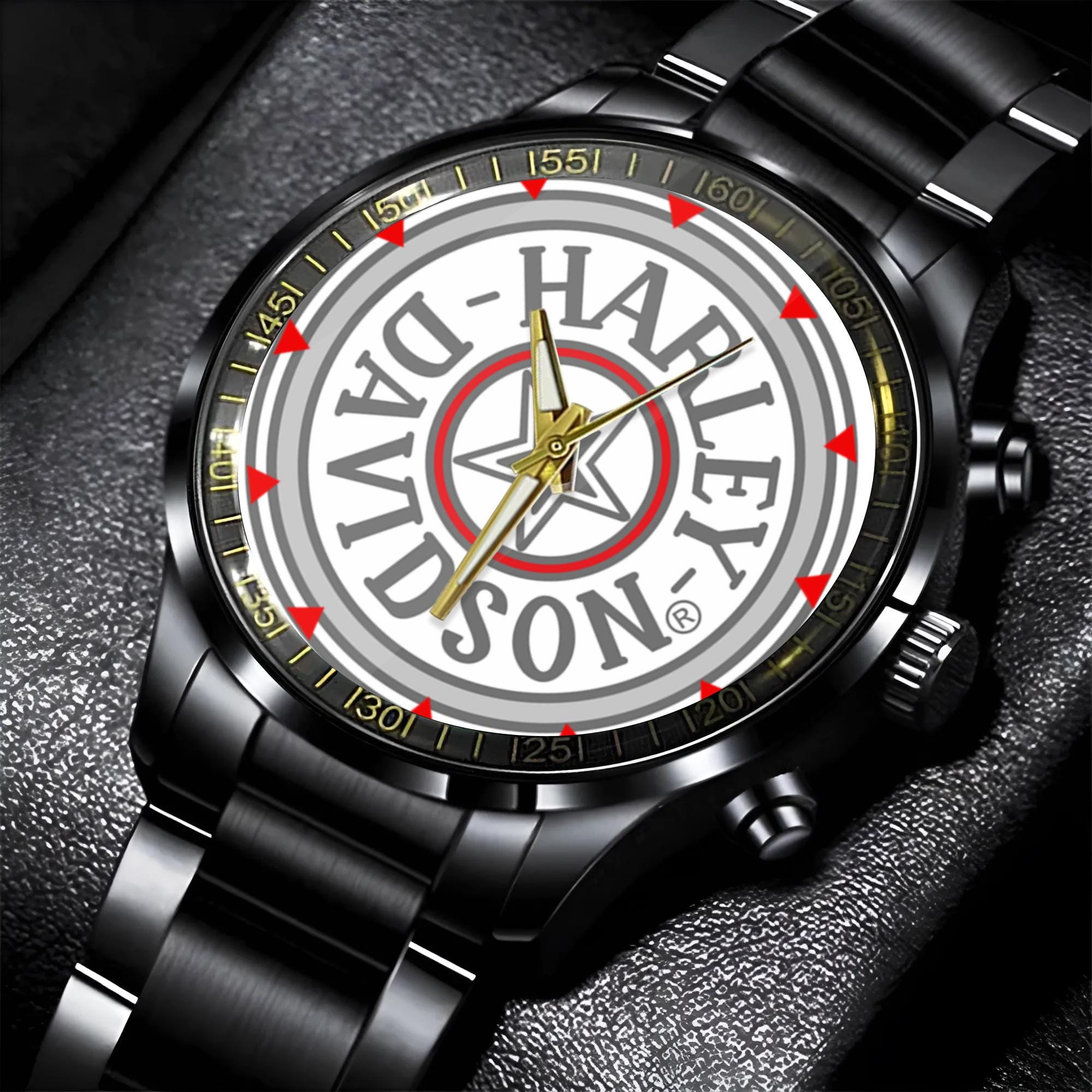 Discover Haarleyy Davidson Stars Logo Steel Band Watch for Men