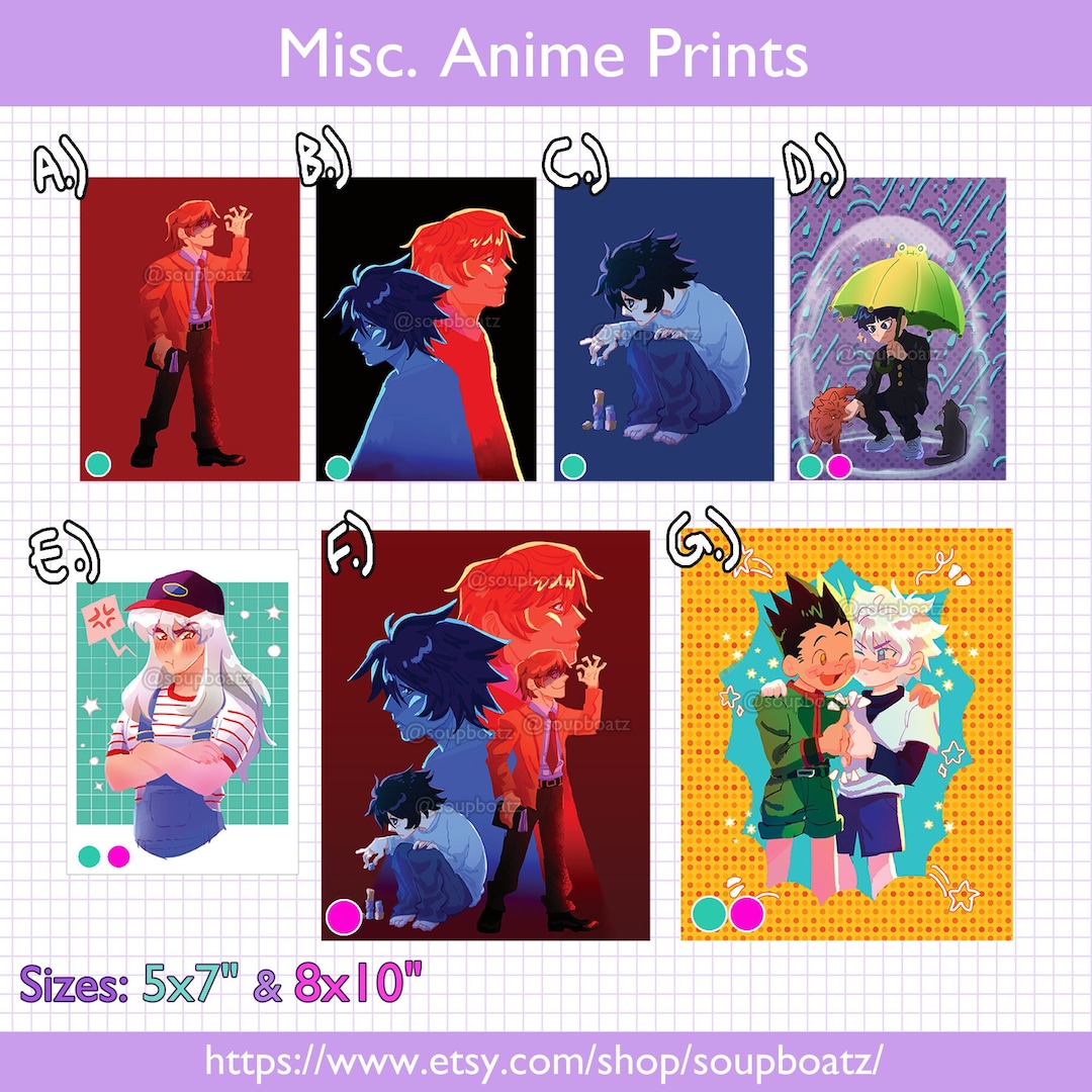 Anime Art Prints Etsy