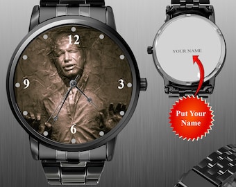 Reloj de Hans Solo en carbonita, regalo de reloj de pulsera, reloj de película, te amo y lo sé