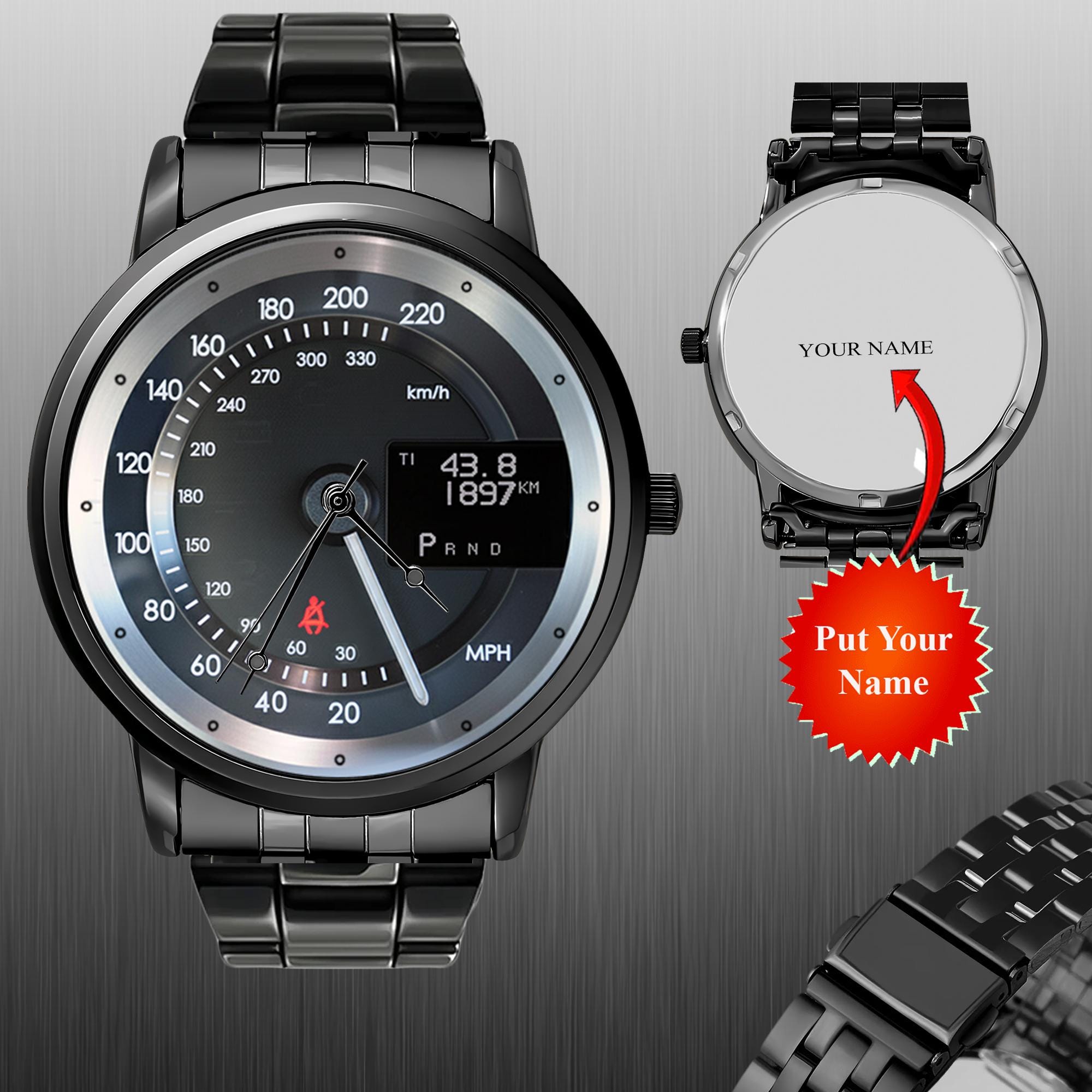 Montre inspirée du compteur de vitesse vintage Aston Martin, cadeau montre-bracelet, montre automobile