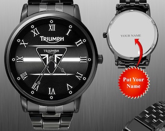 Montre de voiture Triumph - Logo de course personnalisé, garde-temps automobile - Cadeau montre-bracelet