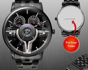 BMW-horloge, polshorlogecadeau | BMW M3- en M4-serie F80-besturing - auto-uurwerk