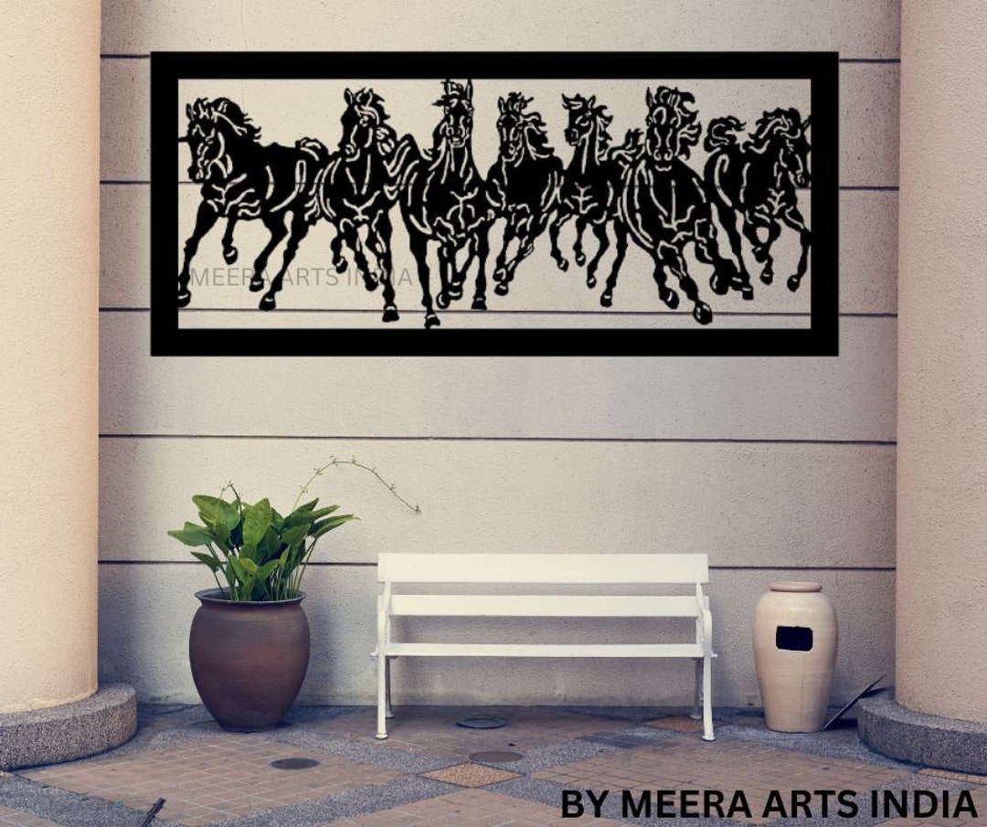 Seven Running Horses Metal Wall Decor With Frame. Etsy