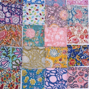 100% Cotton Cloth Napkins Hand Block Print Hand Made Printed Home Decor Indian Eco Friendly Mix Lot Dinner Napkins