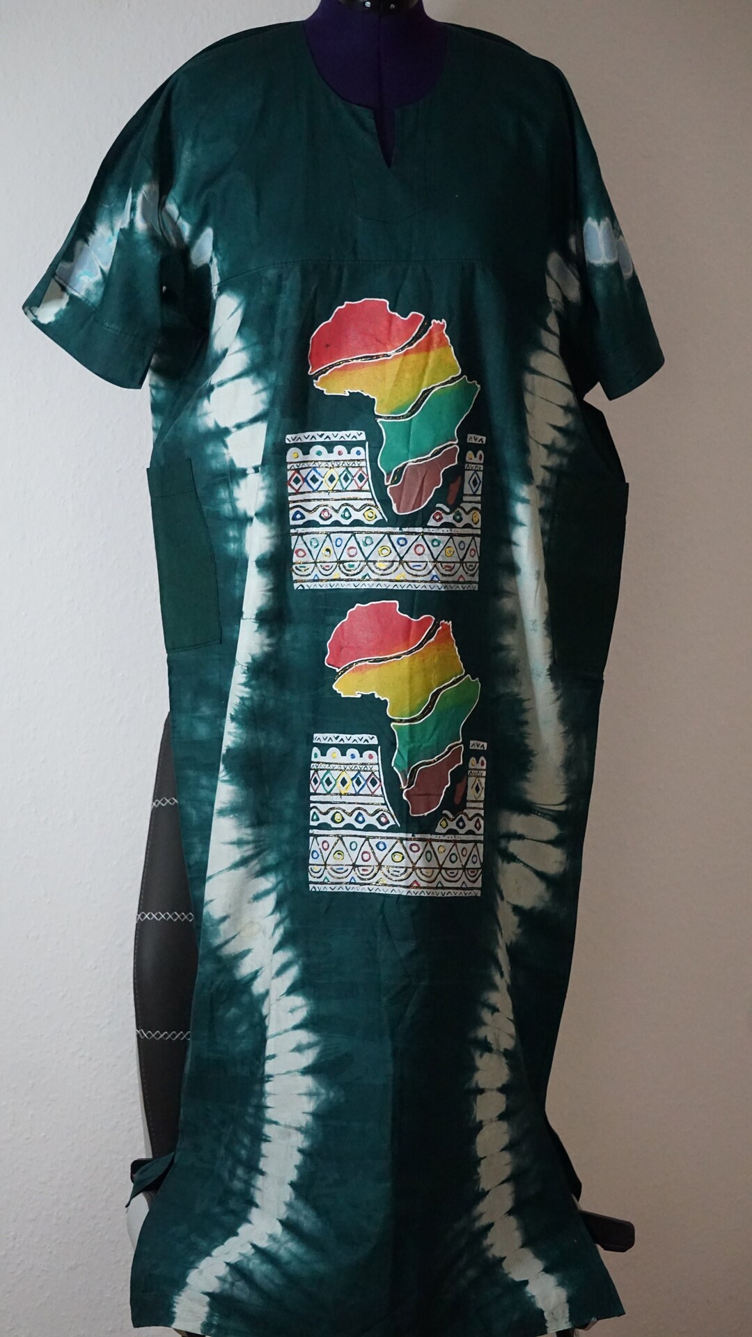 Nigeria Tie and Dye Kaftan Dark Green Etsy