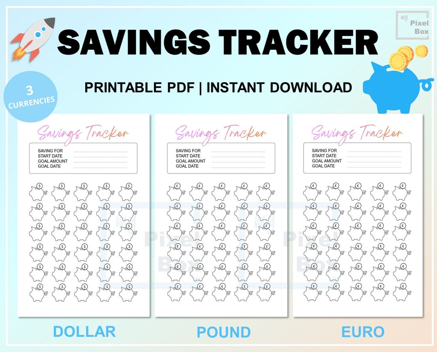 Printable Savings Tracker, Money Saving, Savings Challenge, Sinking ...