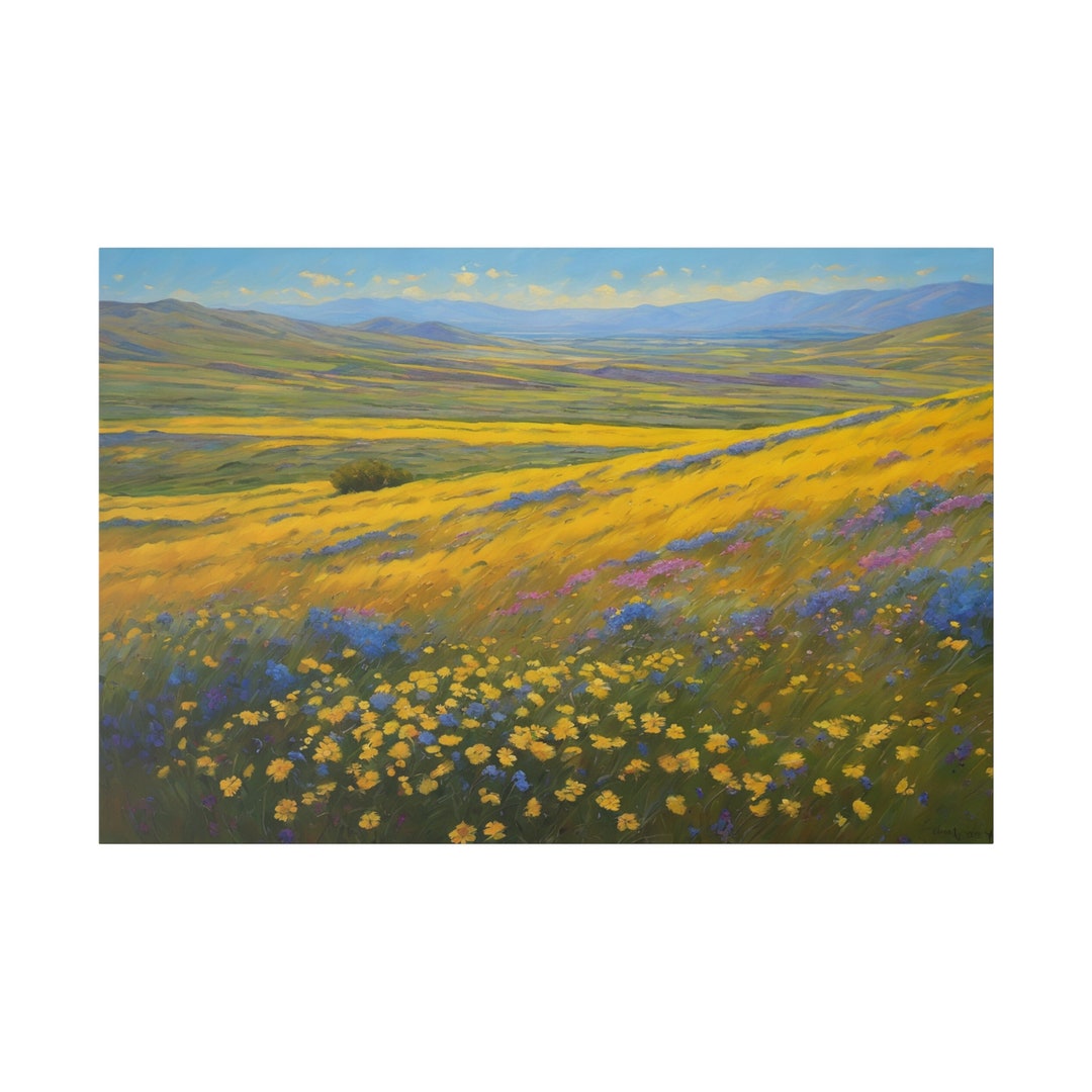 Super Blooms in California Print, Wildflower Fields Wall Art