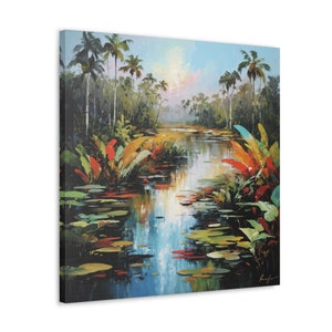 Florida Everglades Canvas Gallery Wrap | Digital Art Print | Home Decor Artwork
