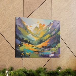 Sierra Nevada mountains abstract print | Canvas Gallery Wrap | Digital Wall Art