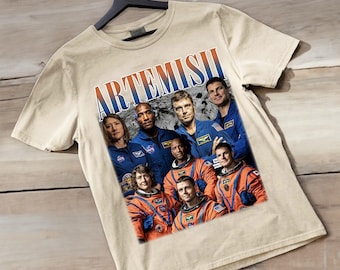 Artemis II Mission Crew Graphic T-Shirt, NASA Space Mission RZ