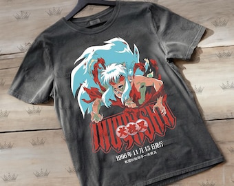 Inuyasha Anime Shirt, Mineral Wash Graphic Tee, Japanese Manga Apparel, Inuyasha Comfort Color Shirt, Otaku Gift Shirt, Retro Anime Tee TNGN