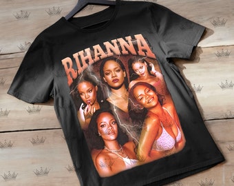 RIHANNA リアーナ　MANVAN 発売　Tシャツ 新品】 RAP TEE ラップ Tシャツ RIHANNA リアーナ BLACK メンズ