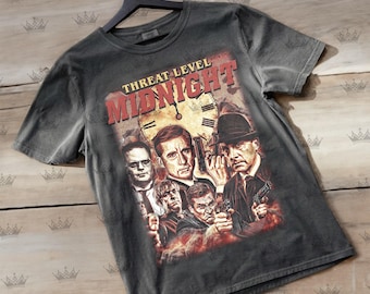 Threat Level Midnight Shirt, The Office Michael Scott Agent Michael Scarn Retro Tee, Dunder Mifflin TV Show Fan Gift, Funny Unisex Top ID