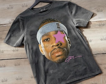 Allen Iverson Head Fan Tee, Basketball Legend Unisex T-Shirt, Sports Apparel, Gift for Basketball Fans, Vintage Basketball Shirt ID