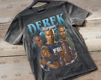 Derek Morgan T Shirt, Criminal Minds Retro Tee, Vintage Graphic Fan Shirt, TV Show Gift , Gift For Women and Men, Criminal Minds Fan Gift ID