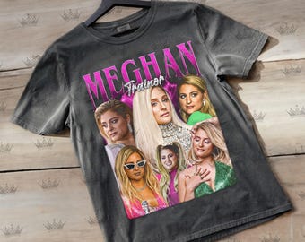 Meghan Trainor Shirt Vintage Retro T-Shirt, Pop Star Fan Tee, Made You Look & Alles über diesen Bass 90er Jahre Stil Grafik, Unisex Konzert Geschenk ID