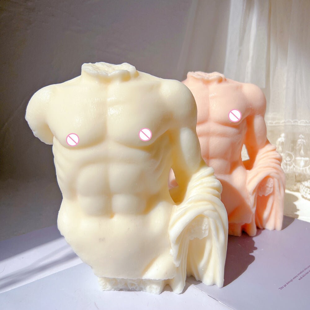 Antique Body Sculpture Male Torso Wax Candle Mold Unique Abdominal ...
