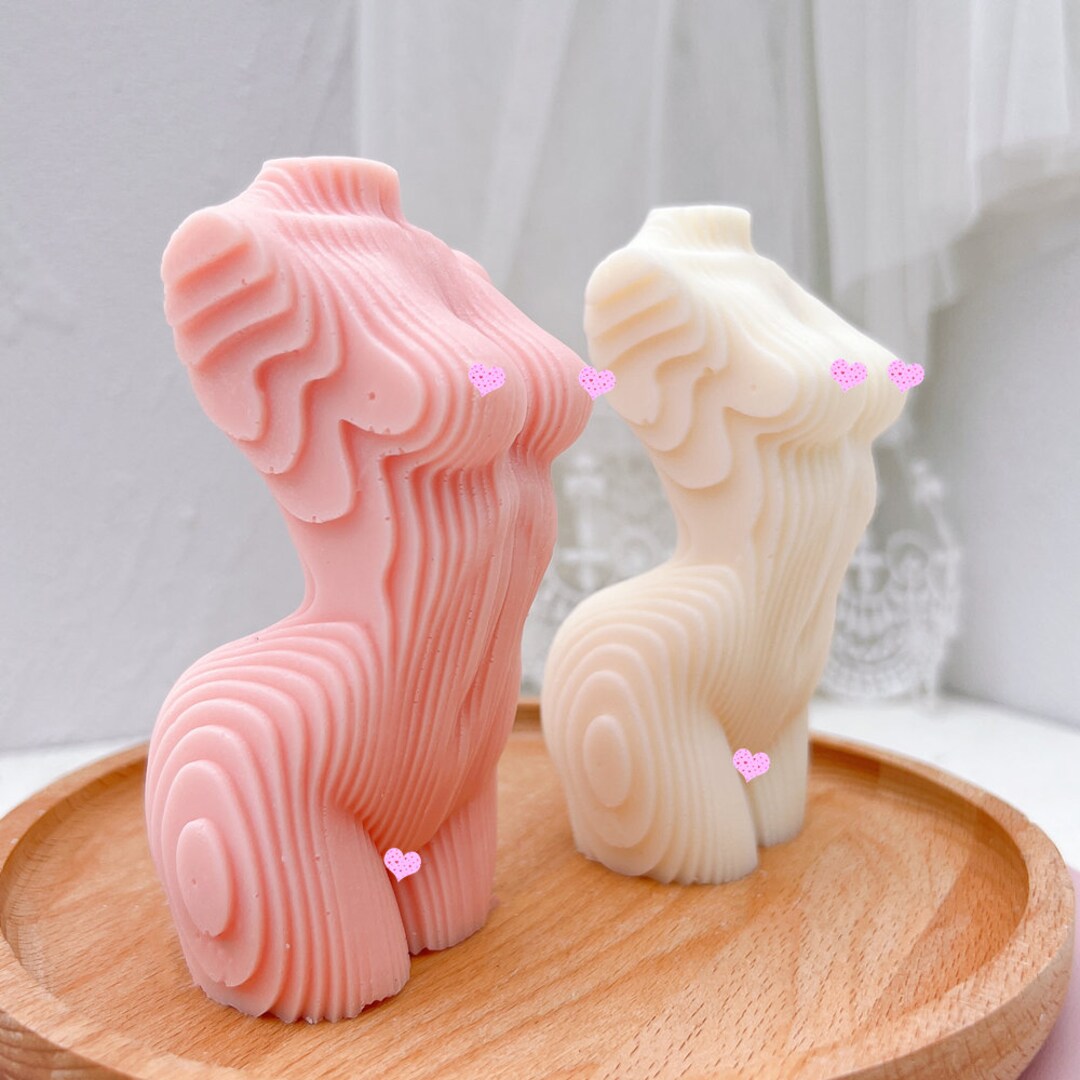 Geometric Female Body Wax Candle Mold Women Human Torso Goddess Body