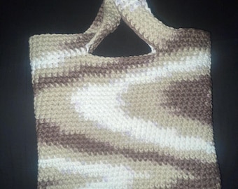 Hand-Knitted Camouflage Tote Bag – Unique Everyday Carryall