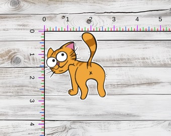 Orange Cat - Funny - Vinyl Laminated Sticker