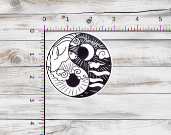 Yin Yang Sun Moon -  Vinyl Laminated Sticker