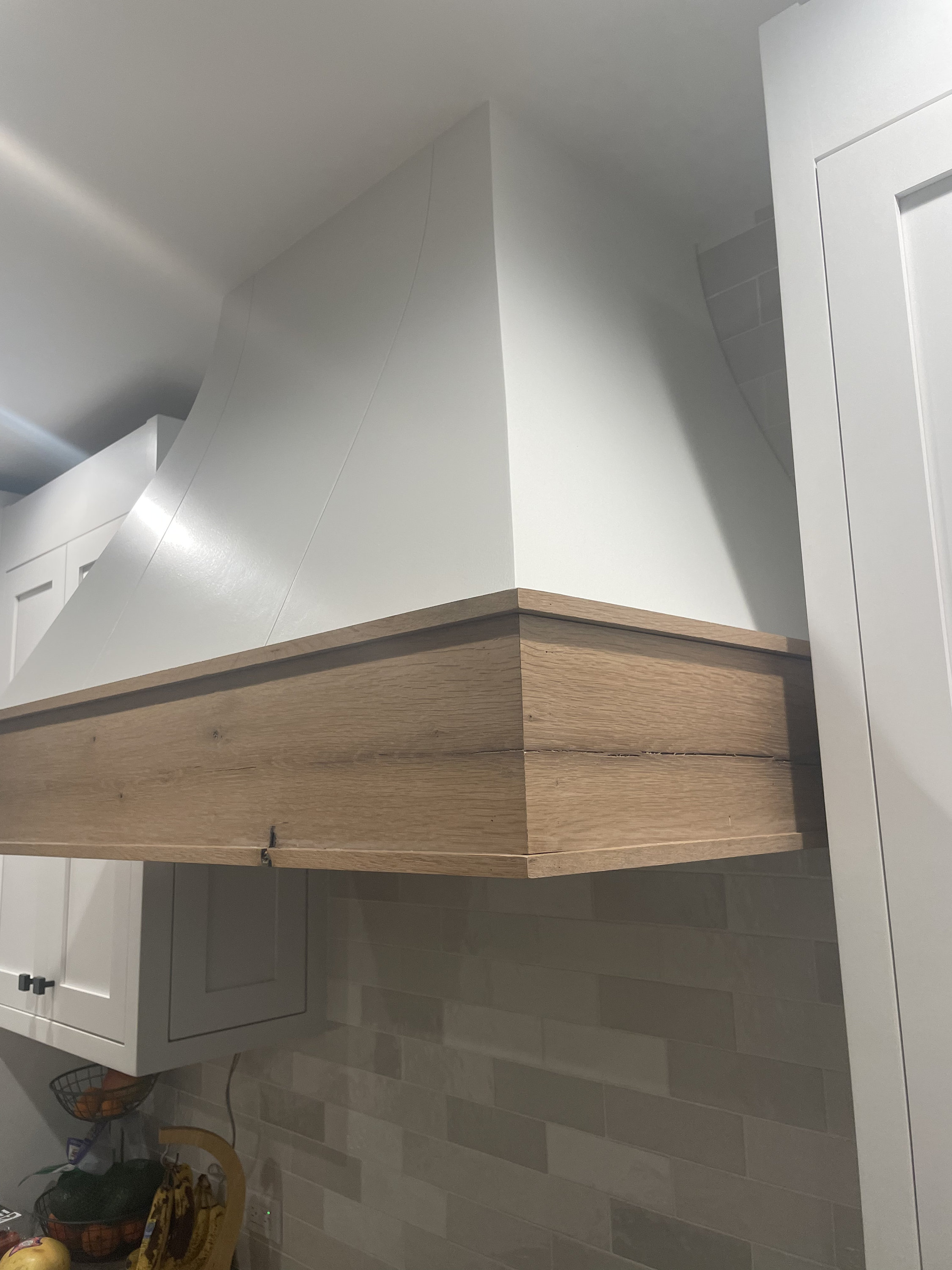Curved Range Hood Cabinet With Reclaimed White Oak - Etsy