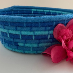 Blue Basket | Blue Decor | Blue Accents | Blue Gift Basket | Blue Apartment Decor | Blue Shelf Basket | Blue Dorm Decor | Cute Blue Decor