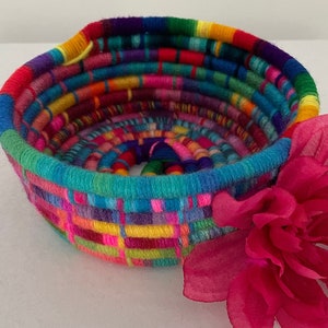 Boho Hippie Basket | Woven Basket | Hippie Gift | Cute Hippie Basket | Hippie Wall Decor | Cute Hippie House Decor | Coffee Table Decor