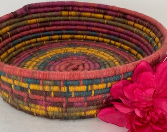 Bohemian Rustic Basket | Rope Basket | Thanksgiving Table Decor | Living Room Decor | Coffee Table Decor