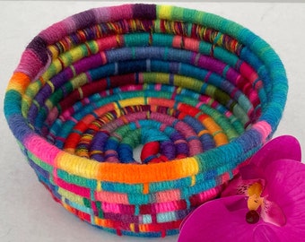 Hand Woven Basket | New Home Gifts | Hippie Decor | Eclectic Home Decor | Rope Bowl | Handmade Basket
