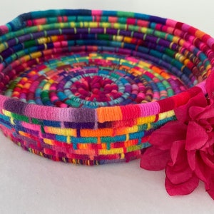 Woven Basket | Funky Decor | Rope Basket | Home Decor Boho | Coiled Rope Basket | Eclectic Home Decor | New Home Gift | Thank You Gift