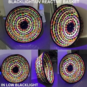 UV REACTIVE Basket | UV Reactive Decor | Blacklight Reactive Basket | Blacklight Home Decor | Black Light Reactive Decor | Black Light Decor